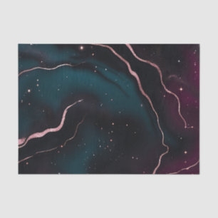 Emerald Rose Gold Galaxy Marble Pattern Tissue Paper