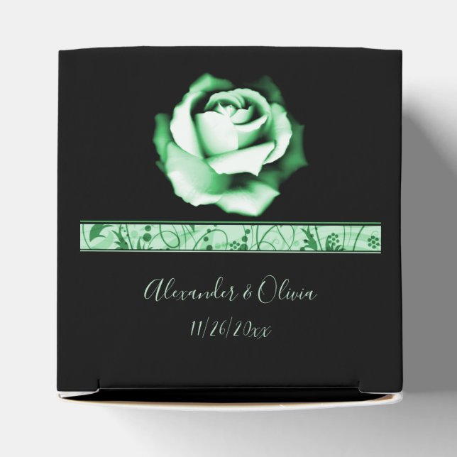 Emerald Rose Wedding Favour Box (Top)