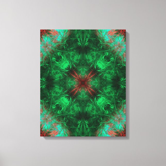 Emerald Sacred Geometry Fractal Art Canvas Print (Front)
