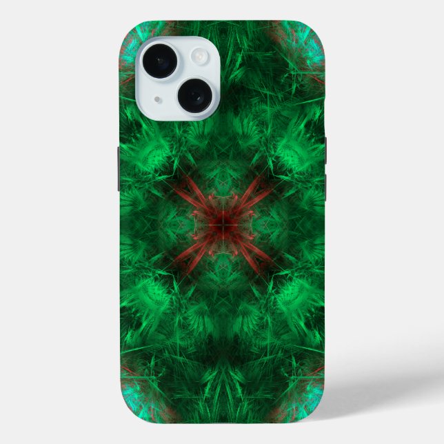 Emerald Sacred Geometry Fractal Art Case-Mate iPhone Case (Back)