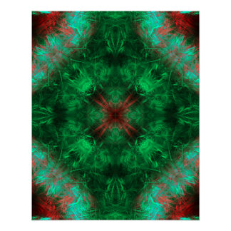 Emerald Sacred Geometry Fractal Art Poster