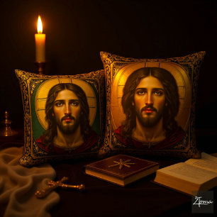 Emerald Sacred Icon - Jesus Cushion