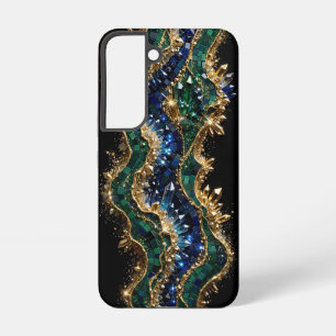 Emerald Sapphire Gold Mosaic - Ultra Narrow Royal  Samsung Galaxy Case