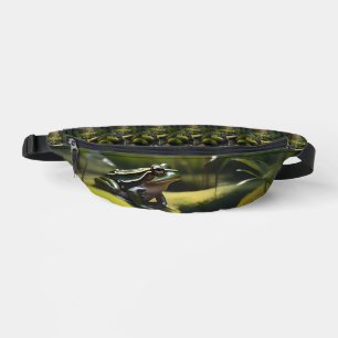 Emerald Serenity: A Green Frog by the River, Bum Bags
