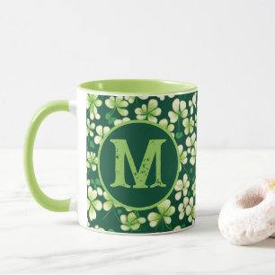 Emerald Shamrock Tapestry: Dark Green Delight Mug