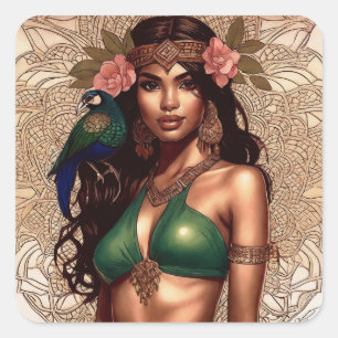 Emerald Shimmer Square Sticker