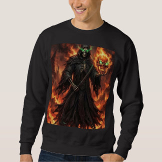 Emerald Skull Necromancer Dark Fantasy Gothic Stre Sweatshirt