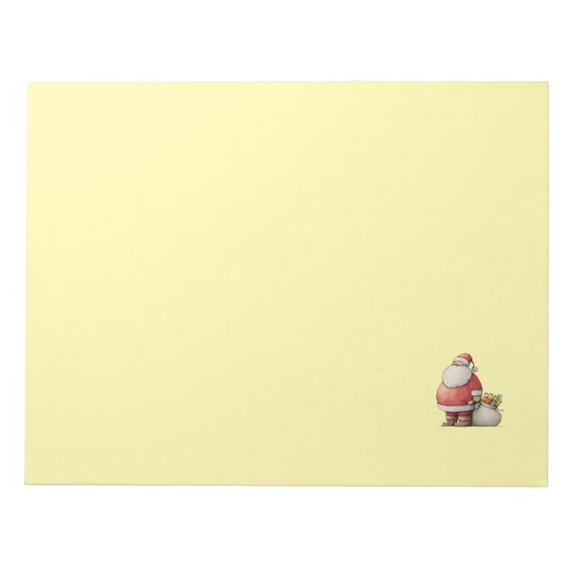 Emerald Smiple Cute Santa  Notepad (Front)