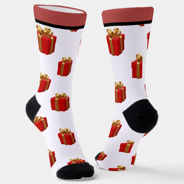 Emerald Smiple Cute Santa  Socks (Angled)