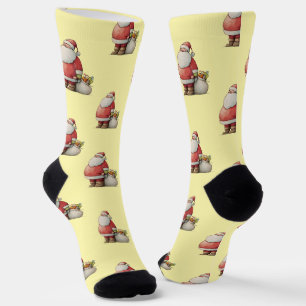 Emerald Smiple Cute Santa Socks