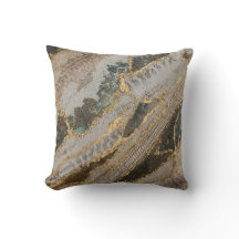Emerald Snake Skin Throw Pillow Gold Animal Print