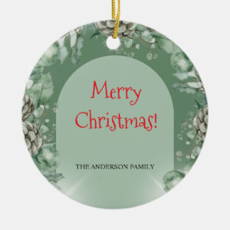 Emerald soft green country theme ceramic tree decoration