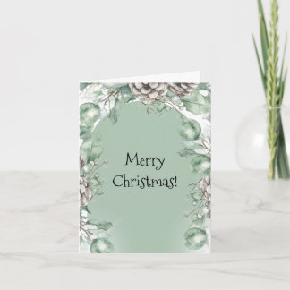 Emerald soft green country theme holiday card