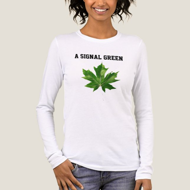 Emerald Stillness green leaf, maple leaf, Tri-Blend Shirt (Front)