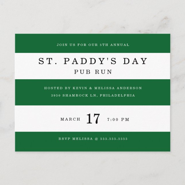 Emerald Stripes Postcard (Front)