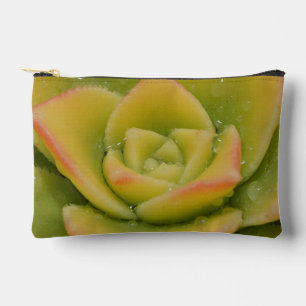 Emerald Succulent Botanical Close-up Photo Travel Accessory Pouch