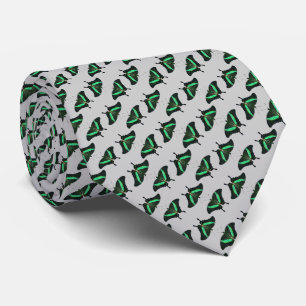 Emerald Swallowtail Butterfly Frenzy Tie (L Grey)