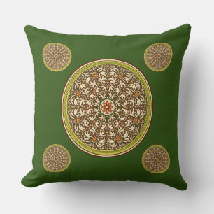 Emerald Tapestry Throw Pillow