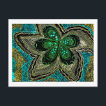 Emerald Teal Mandala Flower Postcard<br><div class="desc">A striking ornamental card featuring an intricate hand-drawn mandala flower in emerald green, teal, and golden tones on a deep black background. The detailed decorative pattern creates an artistic look inspired by mandala and boho design. Perfect for sending a unique greeting, thank you note, or special message to someone who...</div>