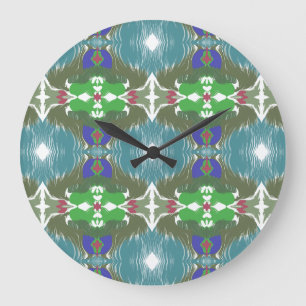 Emerald Tide Kaleidoscope Large Clock