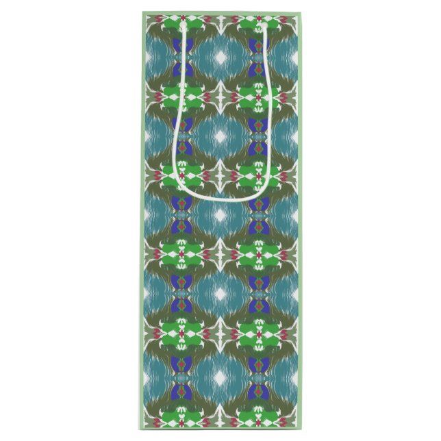 Emerald Tide Kaleidoscope Wine Gift Bag (Front)