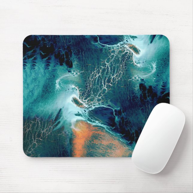 Emerald Tides in Motion Mouse Pad (With Mouse)