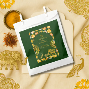 emerald traditional hindu motifs wedding thanks favour bags