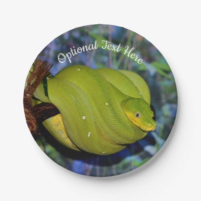 Emerald Tree Boa Snake Paper Plate (Front)