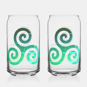 Emerald Triskele Ancient Celtic Symbol Can Glass