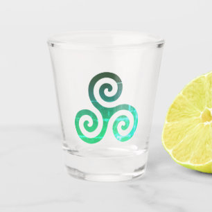 Emerald Triskele Ancient Celtic Symbol Shot Glass