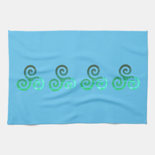 Emerald Triskele Ancient Celtic Symbol Tea Towel