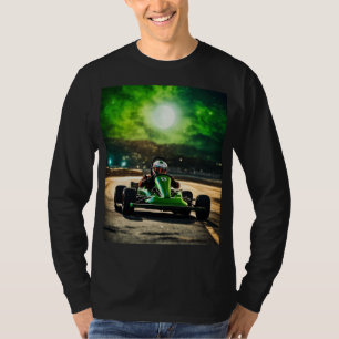 Emerald Velocity: Night Kart Racing Under a Neon S T-Shirt