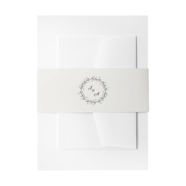 Emerald Vine Wedding Invitation Belly Band (Front Example)
