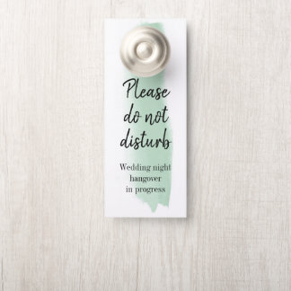Emerald Watercolor Brush Stroke Do Not Disturb Door Hanger