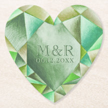  Emerald Watercolor Heart 55th Wedding Anniversary