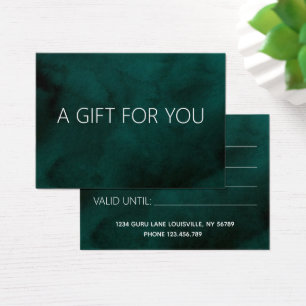Emerald Watercolor Monogram Gift Card – Custom