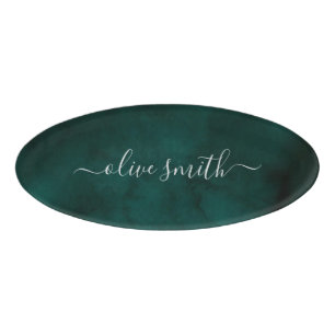 Emerald Watercolor Name Tag – Personalised 