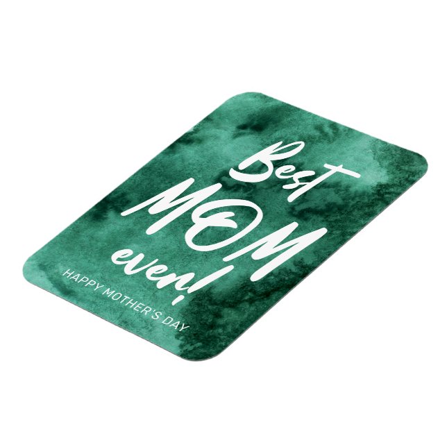 Emerald Watercolor Splash Best Mum Mother's Day Magnet (Left Side)
