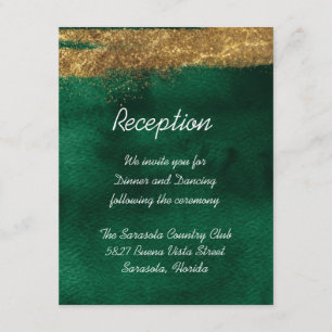 Emerald Watercolor with Gold Enclosure Card