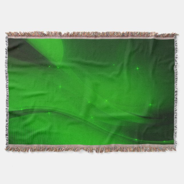 Emerald Wave Throw Blanket (Front)
