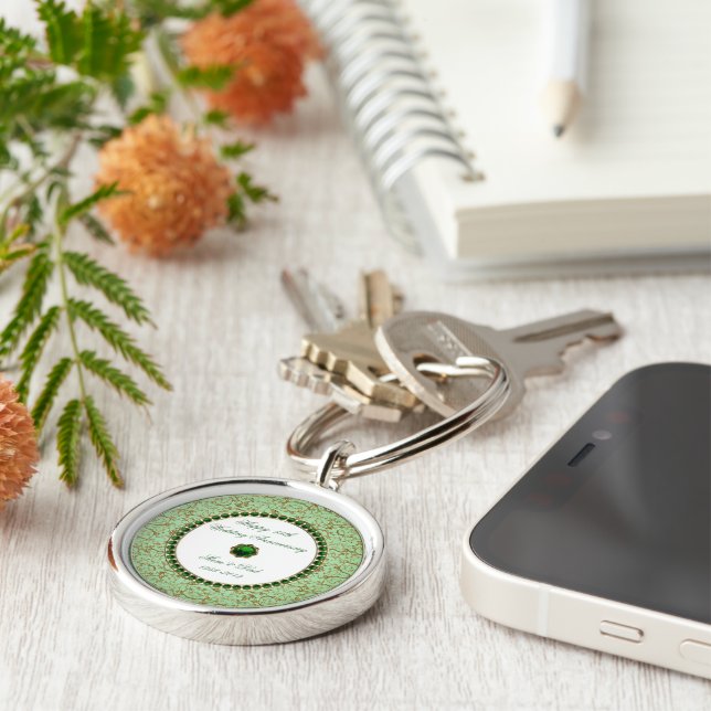 Emerald Wedding Anniversary Key Chain (Side)