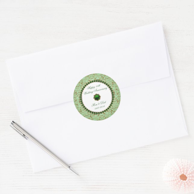 Emerald Wedding Anniversary Sticker (Envelope)