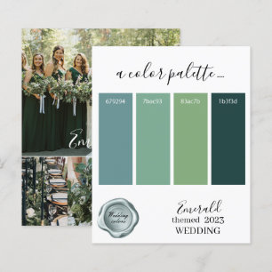 Emerald Wedding colours Palette Card 2023