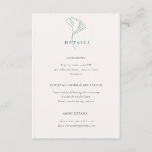 Emerald Wedding Information Details Enclosure Card
