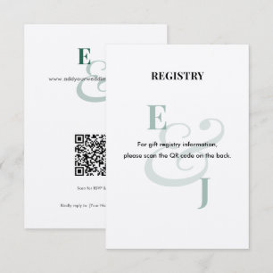 Emerald Wedding Registry QR Code Enclosure Card