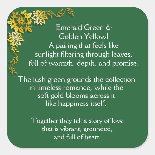 Emerald Welcome Square Sticker (Front)