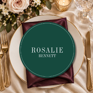 Emerald Whimsy Formal Round Wedding Guest Place Programme