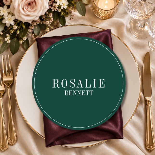 Emerald Whimsy Formal Round Wedding Guest Place  Programme (Creator Uploaded)