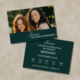 Emerald Will You Be My Bridesmaid Proposal Card