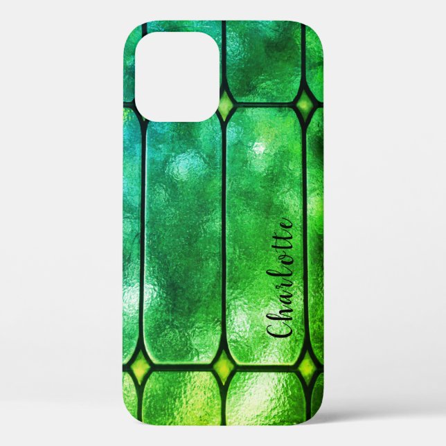 Emerald Window Personalised iPhone 12 Case (Back)